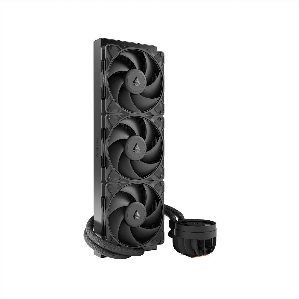 ARCTIC Liquid Freezer III Pro 420 ACFRE00181A AIO CPU Cooler, 3 x 140 mm Water Cooling, 38 mm Radiator, PWM Pump, VRM Fan, AMD AM5/AM4, Intel LGA1851/1770 Contact Frame - Black | SKU FAN-LFP42B