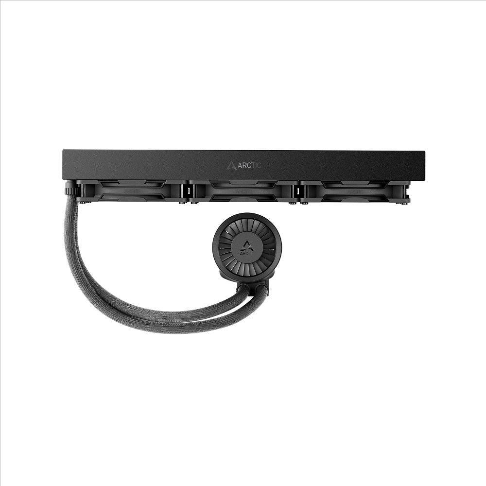 ARCTIC Liquid Freezer III Pro 420 ACFRE00181A AIO CPU Cooler, 3 x 140 mm Water Cooling, 38 mm Radiator, PWM Pump, VRM Fan, AMD AM5/AM4, Intel LGA1851/1770 Contact Frame - Black | SKU FAN-LFP42B