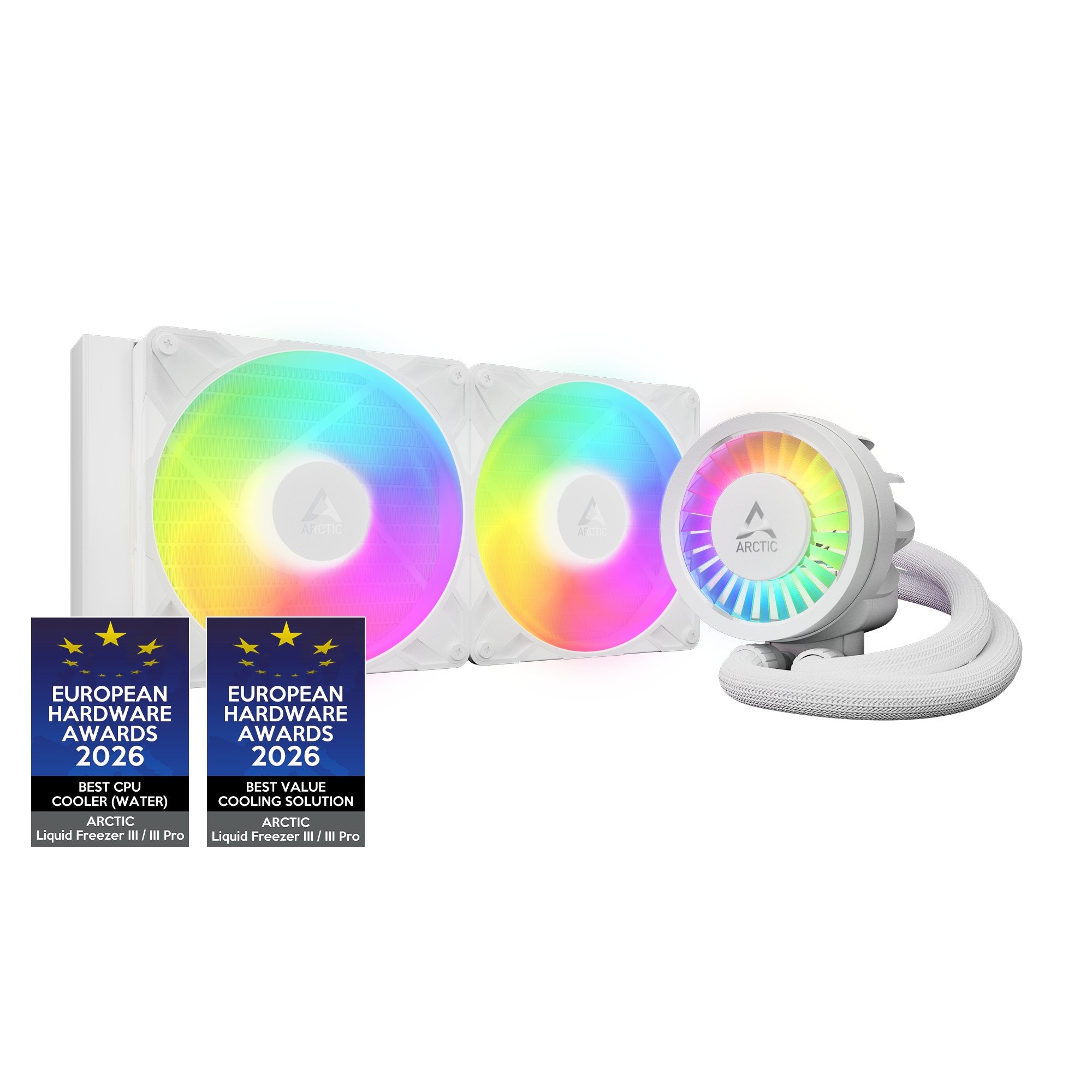 ARCTIC Liquid Freezer III Pro 280 A-RGB (White) ACFRE00187A Multi Compatible All-in-One CPU Water Cooler with A-RGB for Intel LGA1851, LGA1700 AMD AM5, AM4 | SKU FAN-LP24AW