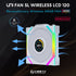 Lian Li UNI Fan SL-LCD Wireless 120 (Reverse Blade) ARGB Fan, 1.6 inch LCD Display, WITHOUT Wireless Connector, Daisy-Chain Design, Customizable Lighting Effects, 400x400 Res.-White (12RSLLCD1W1W) | SKU FAN-LS1WWR
