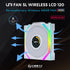 GUNMANSA Lian Li UNI Fan SL-LCD Wireless 120 (Reverse Blade) ARGB Fan, 1.6 inch LCD Display, WITHOUT Wireless Connector, Daisy-Chain Design, Customizable Lighting Effects, 400x400 Res.-White (12RSLLCD1W1W)