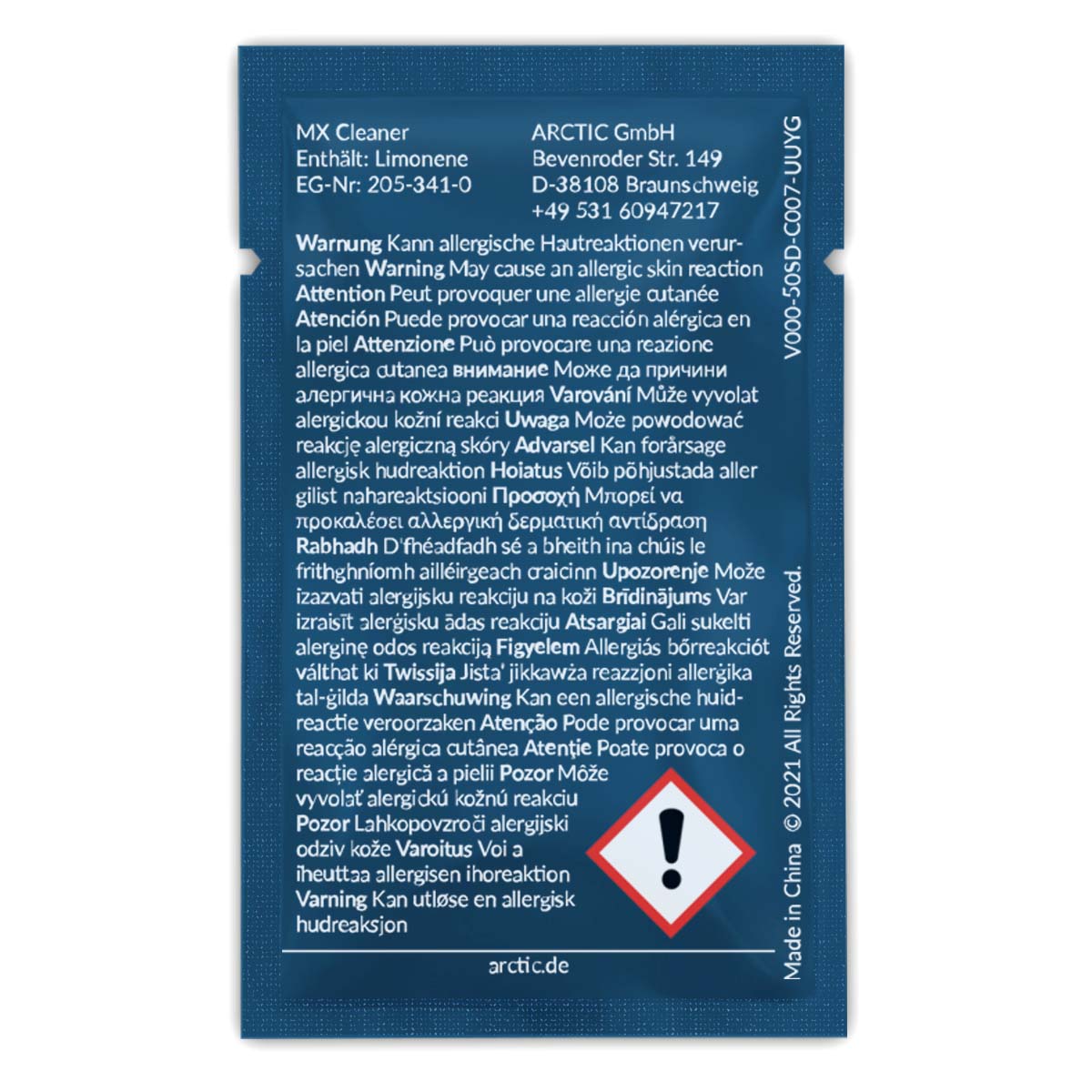 Arctic MX Cleaner Wipes for removing Thermal Compounds (40 Pieces), ACTCP00033A | SKU FAN-MXCLW