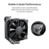 MONTECH NX400 - CPU Air Cooler, Single Tower, 4 Advanced Heat Pipes, 52-fin Heat Sink, E28, 120mm FDB Static Pressure Fan, 28mm Fan Thickness, Corner-cover Footpads, Polished Top Cover - Black | SKU FAN-NX4B1