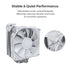 MONTECH NX400 - CPU Air Cooler, Single Tower, 4 Advanced Heat Pipes, 52-fin Heat Sink, E28, 120mm FDB Static Pressure Fan, 28mm Fan Thickness, Corner-cover Footpads, Polished Top Cover - White | SKU FAN-NX4W2