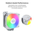 MONTECH NX400 ARGB - CPU Air Cooler, Single Tower, 4 Advanced Heat Pipes, 52-fin Heat Sink, E28, 120mm FDB Static Pressure Fan, 28mm Fan Thickness, Corner-cover Footpads, Polished Top Cover, ARGB Lighting - White | SKU FAN-NX4WR4