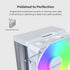 MONTECH NX400 ARGB - CPU Air Cooler, Single Tower, 4 Advanced Heat Pipes, 52-fin Heat Sink, E28, 120mm FDB Static Pressure Fan, 28mm Fan Thickness, Corner-cover Footpads, Polished Top Cover, ARGB Lighting - White | SKU FAN-NX4WR4