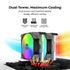 MONTECH NX600 ARGB Dual-Tower CPU Air Cooler with 6 Heatpipes & Premium Top Cover | 28 mm E28 ARGB Premium Fan 2000RPM PWM | Soldered Copper Base | Superior Heat Dissipation | All Intel & AMD Socket Support | Black | SKU FAN-NX6AB3