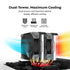 MONTECH NX600 Dual-Tower CPU Air Cooler with 6 Heatpipes & Premium Top Cover | 28 mm E28 Premium Fan 2000RPM PWM | Soldered Copper Base | Superior Heat Dissipation | All Intel & AMD Socket Support | Black | SKU FAN-NX6B1