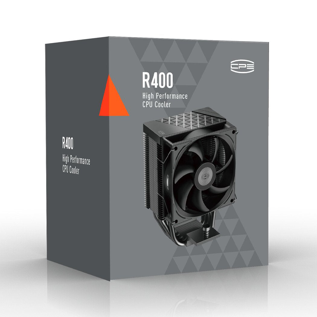 PCCOOLER CPS - R400 CPU Air Cooler, 4 Heat pipes, vivified minimal fashion, 92mm PWM fan, TDP 180W, for Intel LGA:115X/1200/1700/1851/AMD AM4/AM5 | SKU FAN-R400B