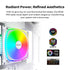 Montech RX120 PRO RX120PW 120mm ARGB Fan, 1600PWM, White | SKU FAN-RX1PW6