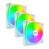 Montech RX120 PRO RX120PW3IN1 120mm ARGB Fan, 1600PWM, 3 in 1 Pack, White | SKU FAN-RX3PW8