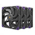 Super Flower MEGACOOL 140mm fan, Triple-Pack, 12-pole motor, PWM, Purple Anti-Vibration Mounting Pads, Computer Case Fan, Remote Control, SF-PF141-BK_3P, 30mm depth | SKU FAN-SF143P