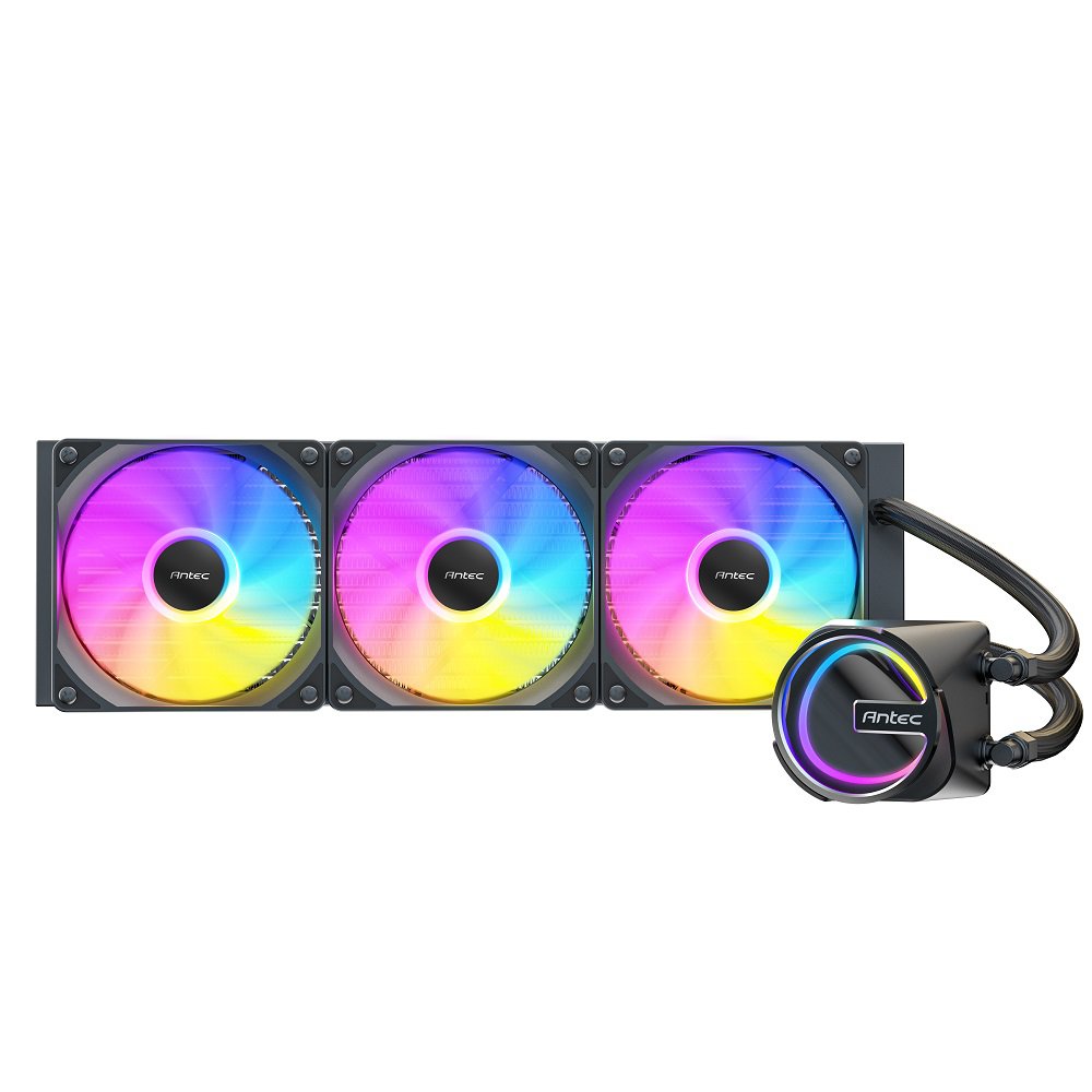Antec Skeleton 360 ARGB Liquid CPU Cooler, 360mm Radiator, 3 x 120mm PWM ARGB Fans, Hydraulic Bearing, Copper Base, Intel LGA 115X/1200/1700/20XX, AMD AM4/AM5, Black | SKU FAN-SK3602