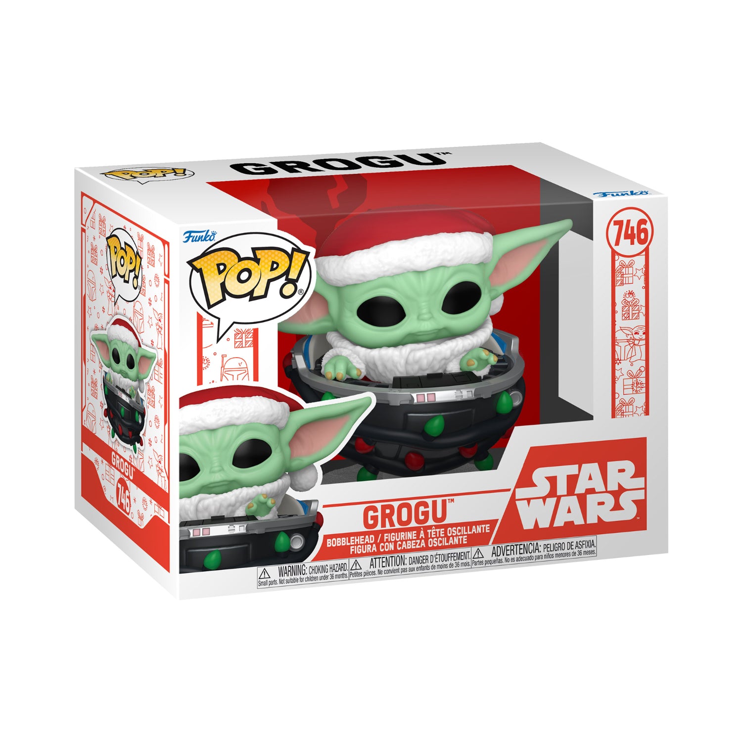 Funko Pop!: Star Wars The Mandalorian - Grogu With Santa Hat In Pram (Holiday)