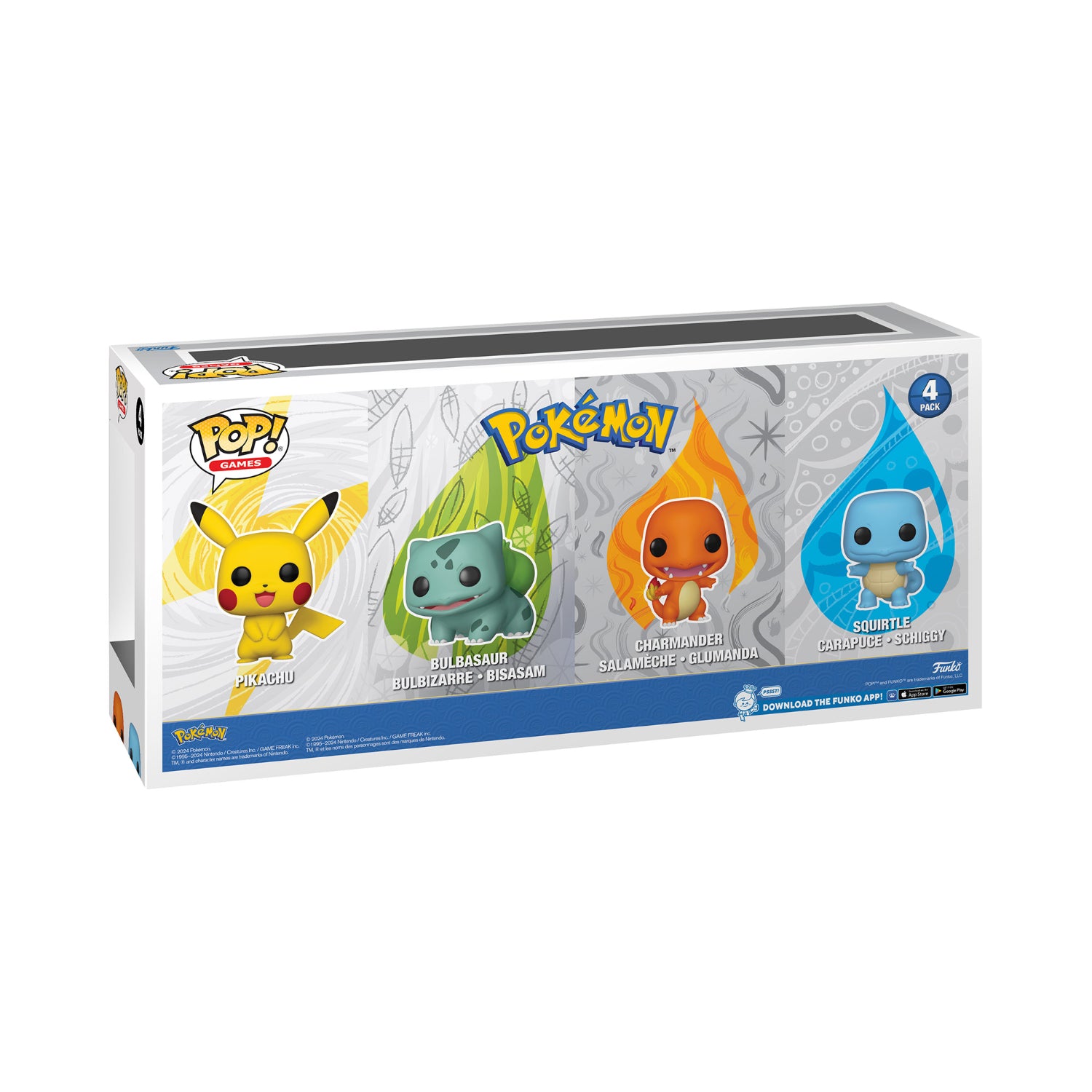 Funko Pop! Games: Pokemon - Pikachu / Bulbasaur / Charmander / Squirtle 4 Pack