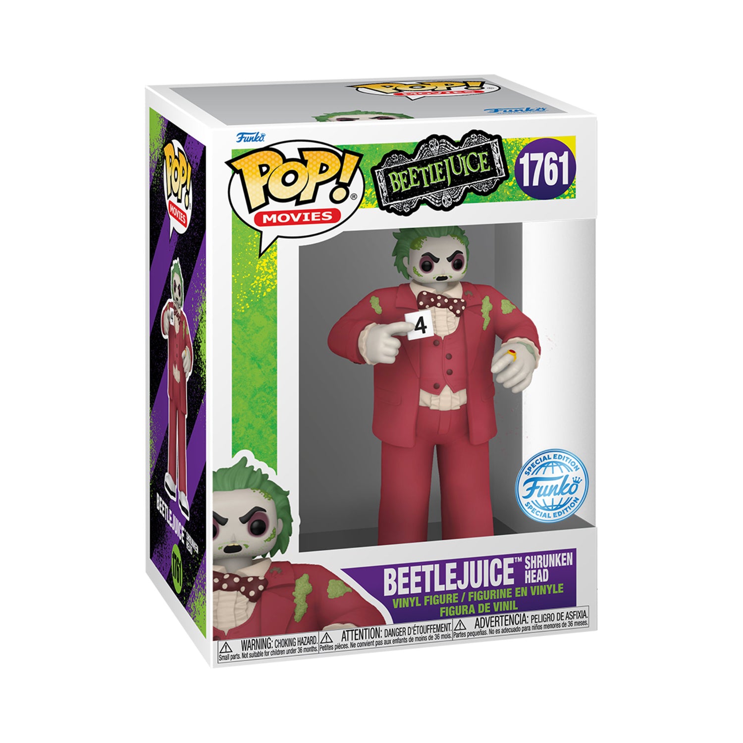 Funko Pop! Movies: Beetlejuice - Beetlejuice Shrunken Head (Special Edition)