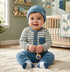 Baby 4 Piece Light Blue Velvet Set Boys