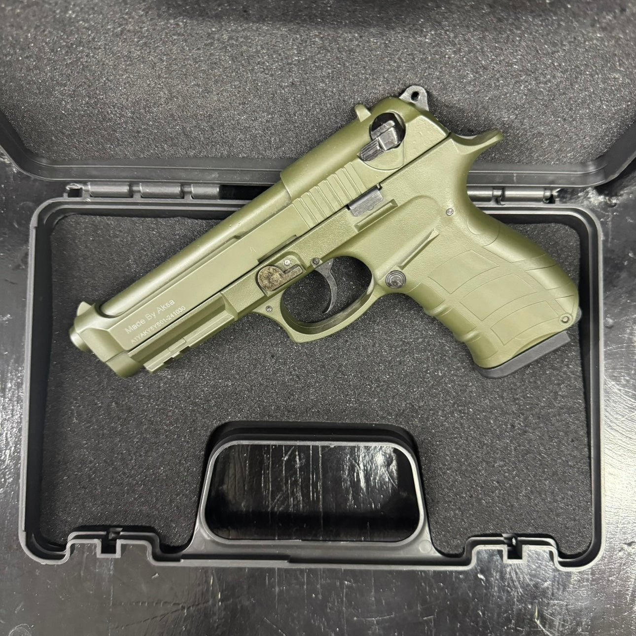 AKSA AK18-K11 Olive Green Blank/Pepper Gun (Semi Auto|14+1|9mm PAK)