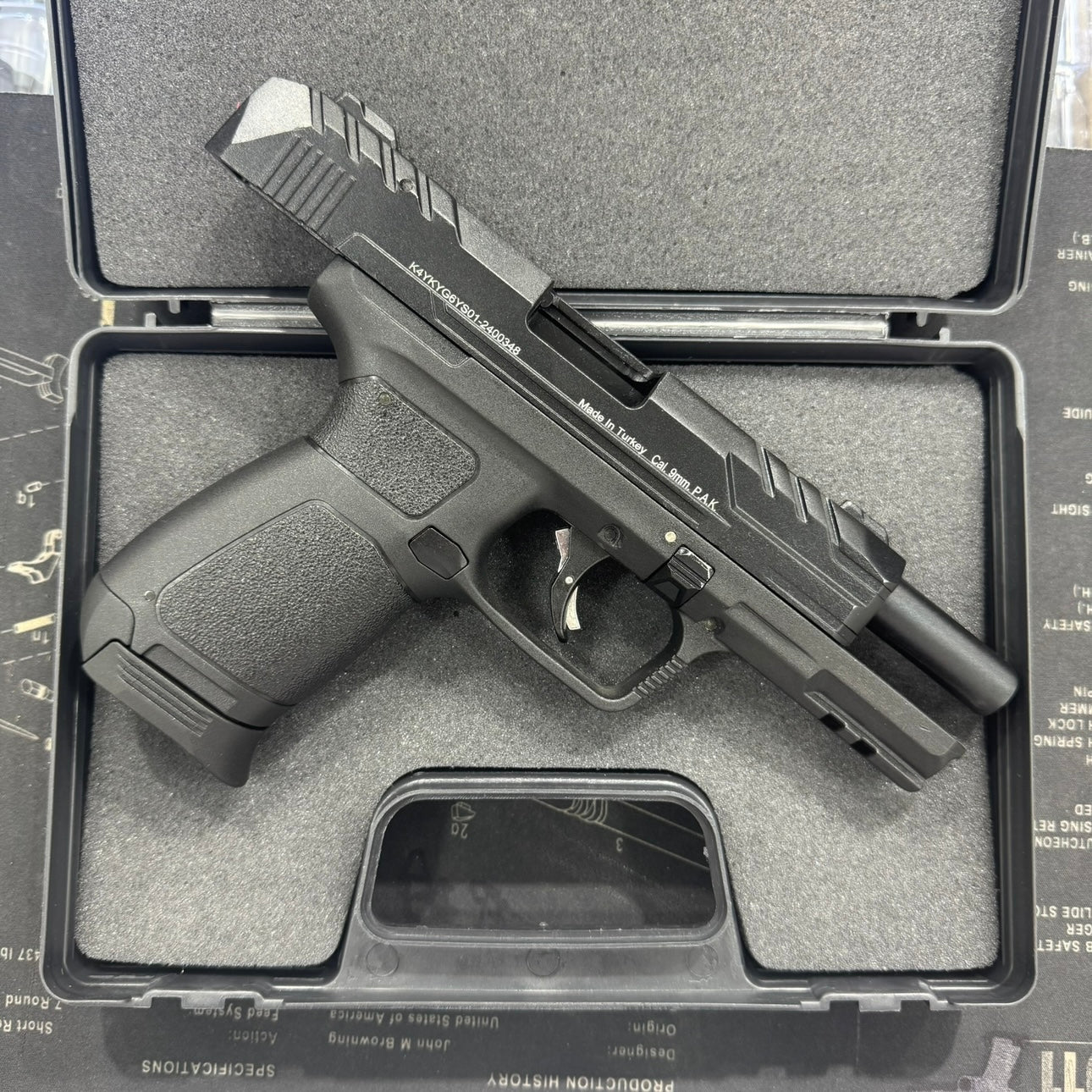 Kuzey S900 Black Blank/Pepper Gun (Semi Auto|14+1|9mm PAK)