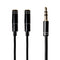 Gizzu 3-Pole Audio Splitter Cable - Black