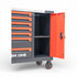 GripForge Red & Black 7-Drawer Tool Cabinet with Sidelocker & Stainless Steel Worktop