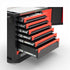 GripForge Red & Black 7-Drawer Tool Cabinet with Sidelocker & Stainless Steel Worktop