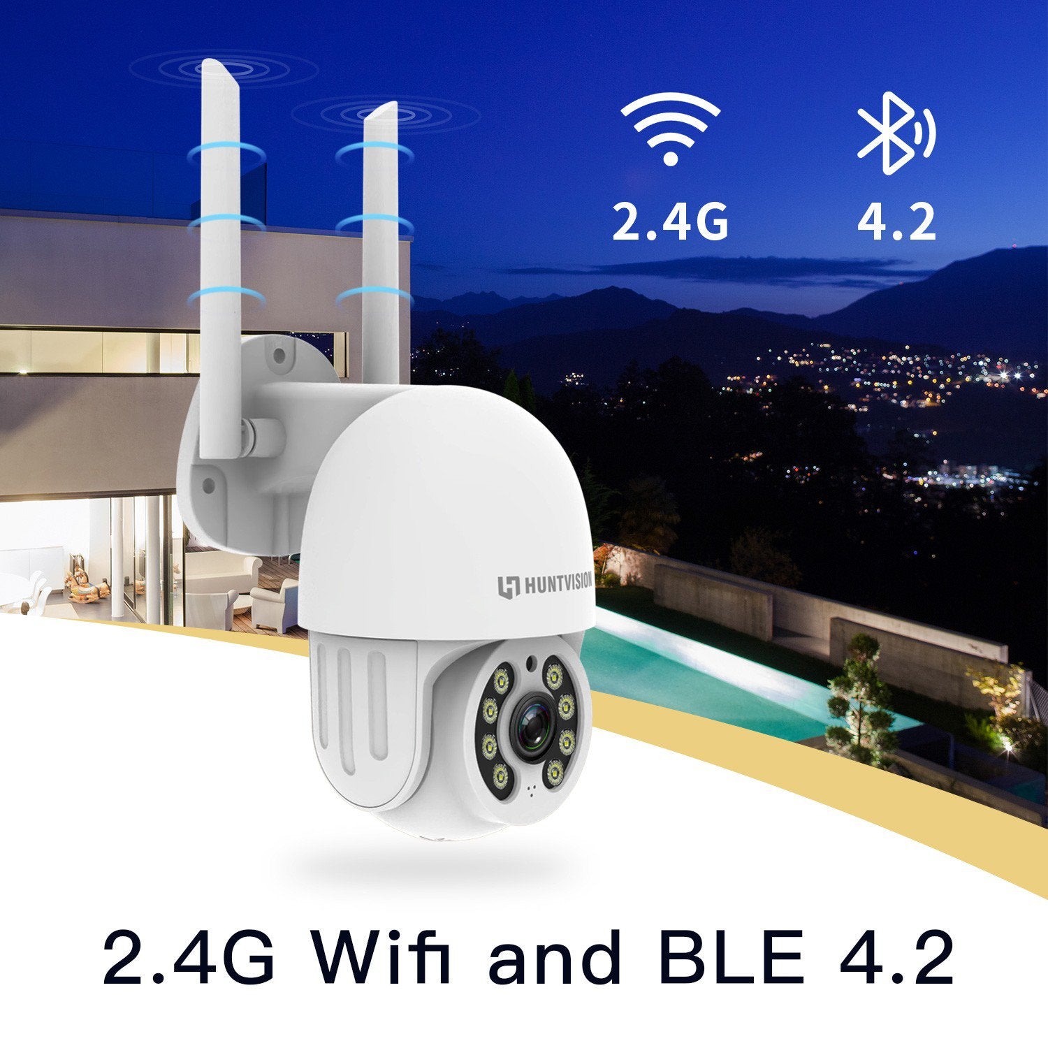 HuntVision E3-E3Z 3 MP full HD intelligent camera, Smart human detection and video, All-around 24h to protect your family | SKU HV-E3Z
