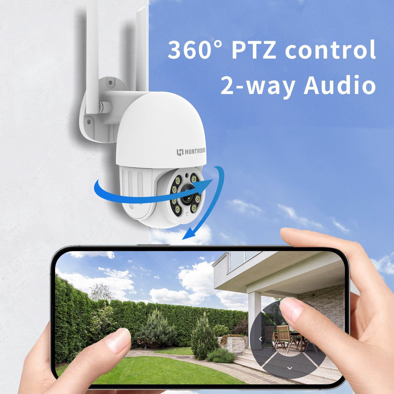 HuntVision E3-E3Z 3 MP full HD intelligent camera, Smart human detection and video, All-around 24h to protect your family | SKU HV-E3Z