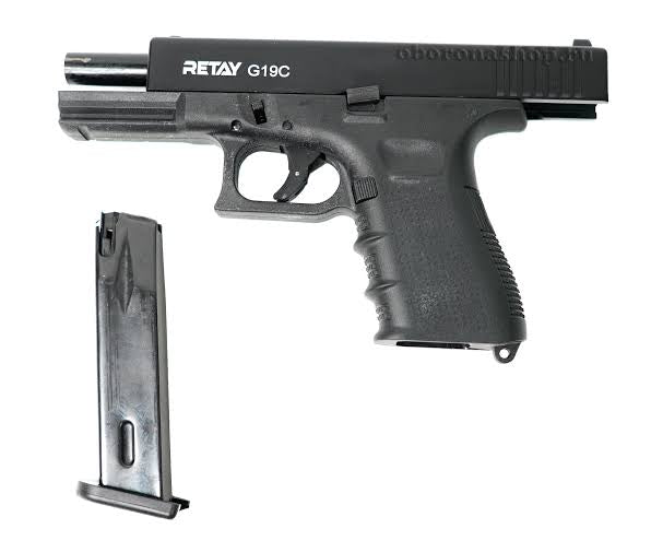 Retay G19C Black Blank/Pepper Gun (Semi Auto|14+1|9mm PAK) - GSA