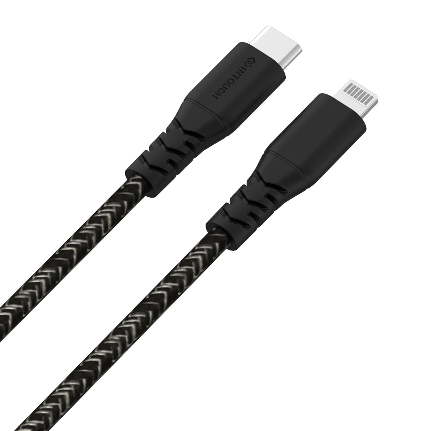 INTOUCH Type-C To MFI Lightning Recycled Braided Cable 2 Metre - Black