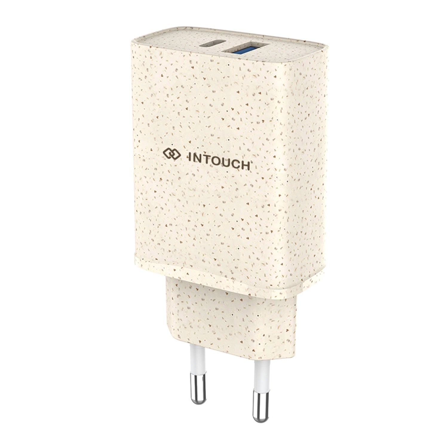 INTOUCH 2 Port PD/USB Eco Wall Charger 20W - Wheat Straw