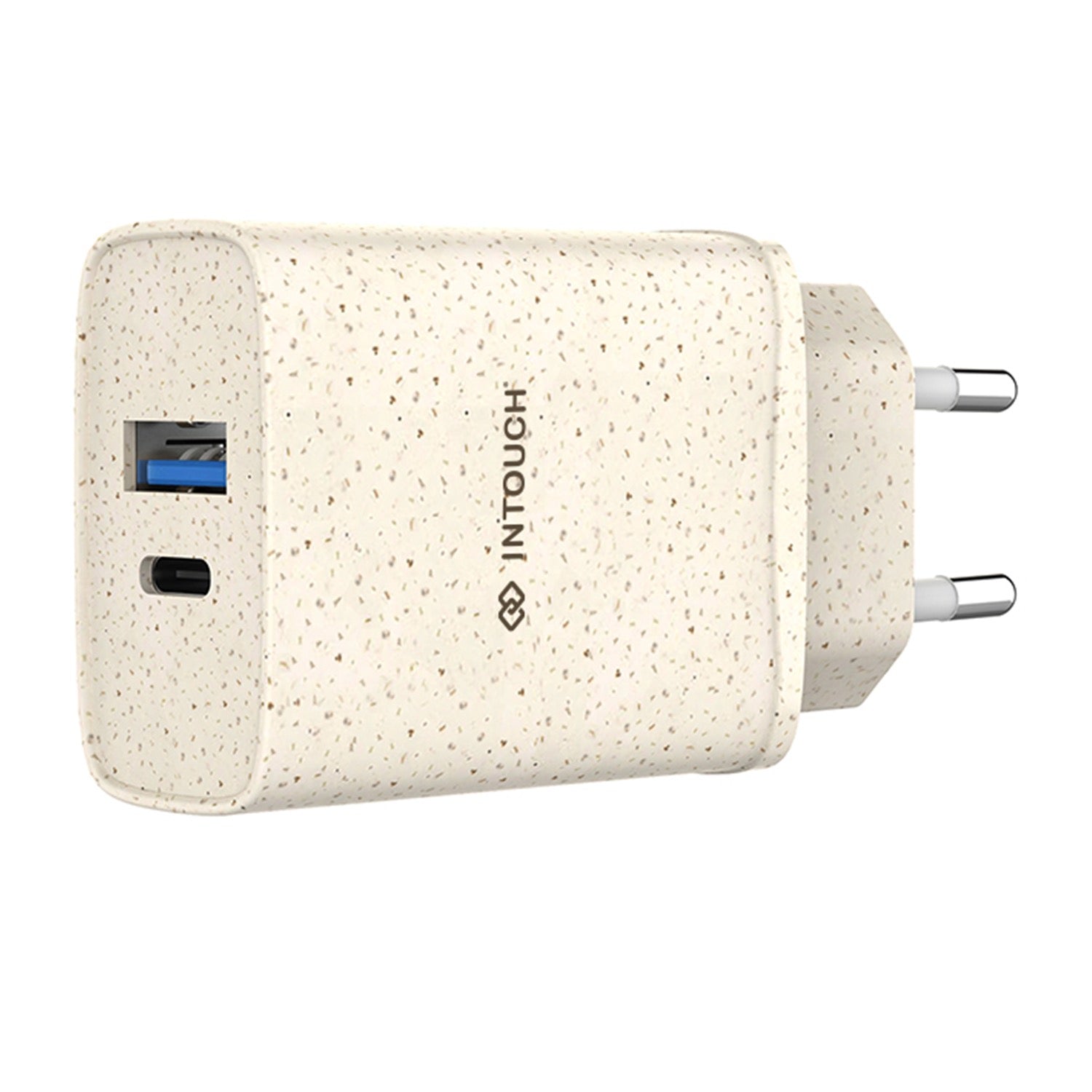 INTOUCH 2 Port PD/USB Eco Wall Charger 20W - Wheat Straw