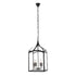 Bright Star Pendant 4x11W SES Metal with 4 Clear Glass Panels Black PEN714
