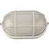 Bulkhead 1x60W E27 IP54 Oval with Grid White 1401-B48/G/WH