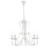 Bright Star Chandelier 5x60W SES Metal with Clear Acrylic Crystals Fossil White CH360/5