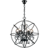 Bright Star Pendant 5x60W SES Metal with Crystals Black PEN529/5