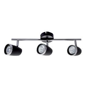 Bright Star Spotlight 3x50W GU10 or GU10 LED or GU10 CFL Polished Chrome and Black S064/3
