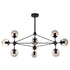 Bright Star Chandelier 10x40W ES Matt Black Metal with Champagne Colour Glass CH100/10