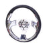 JJ-Racing Sport Steering Wheel – Black with Chrome Centre Design