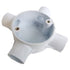 Conduit Box Round 25mm PVC Side Entry Four-Way White