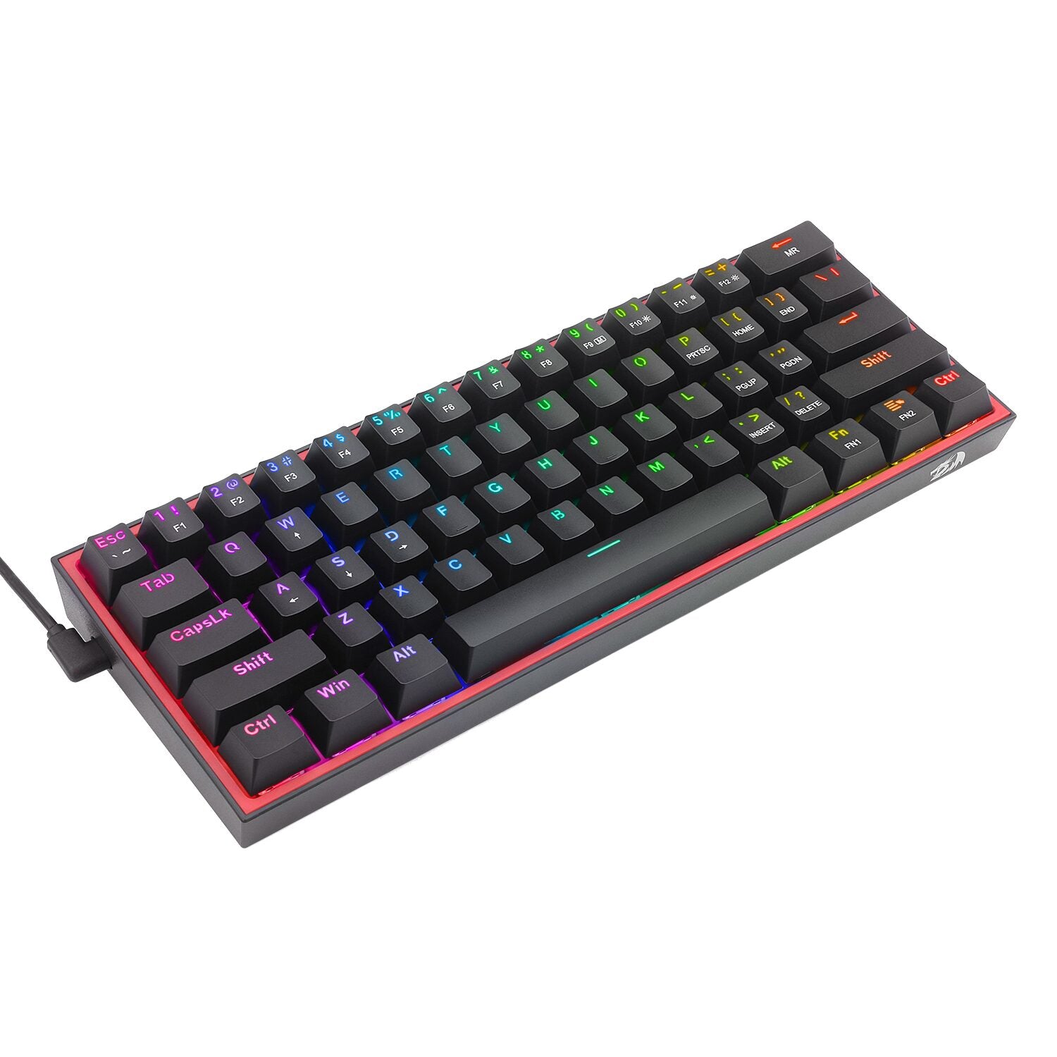 Redragon K617 FIZZ 60% Wired RGB Gaming Keyboard - Black
