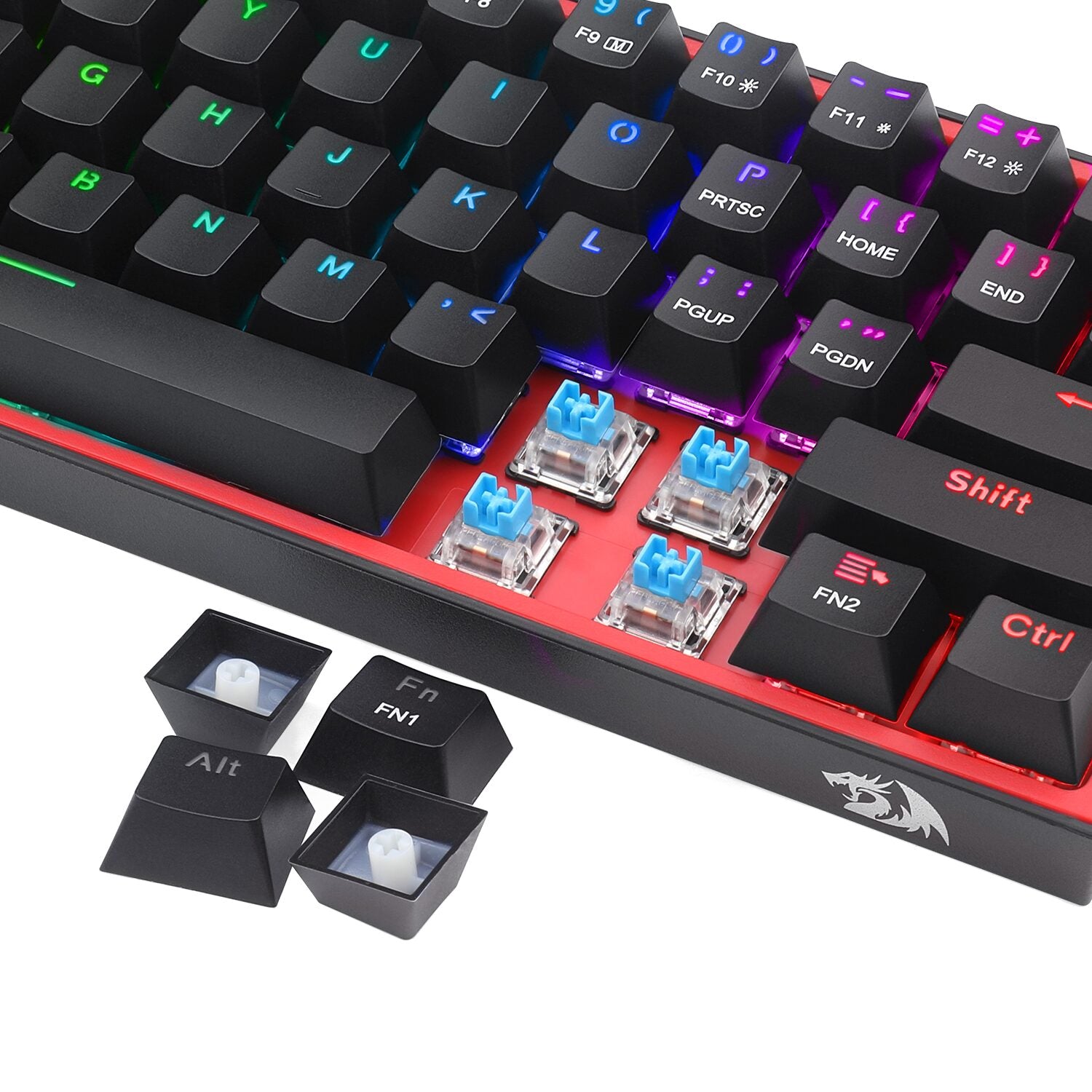 Redragon K617 FIZZ 60% Wired RGB Gaming Keyboard - Black
