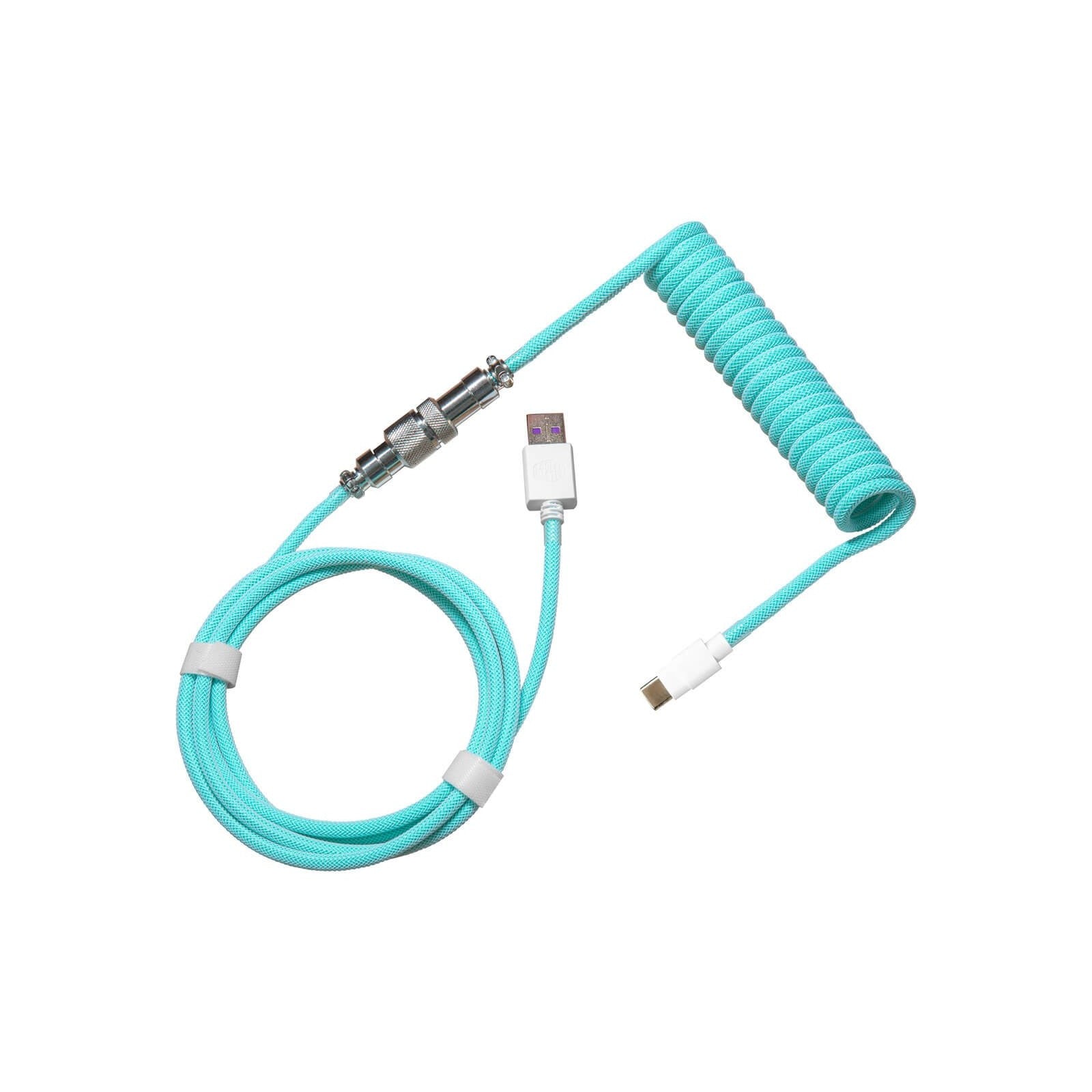 Cooler Master Keyboard Coiled Cable; Double-Sleeved; Cyan; Type C