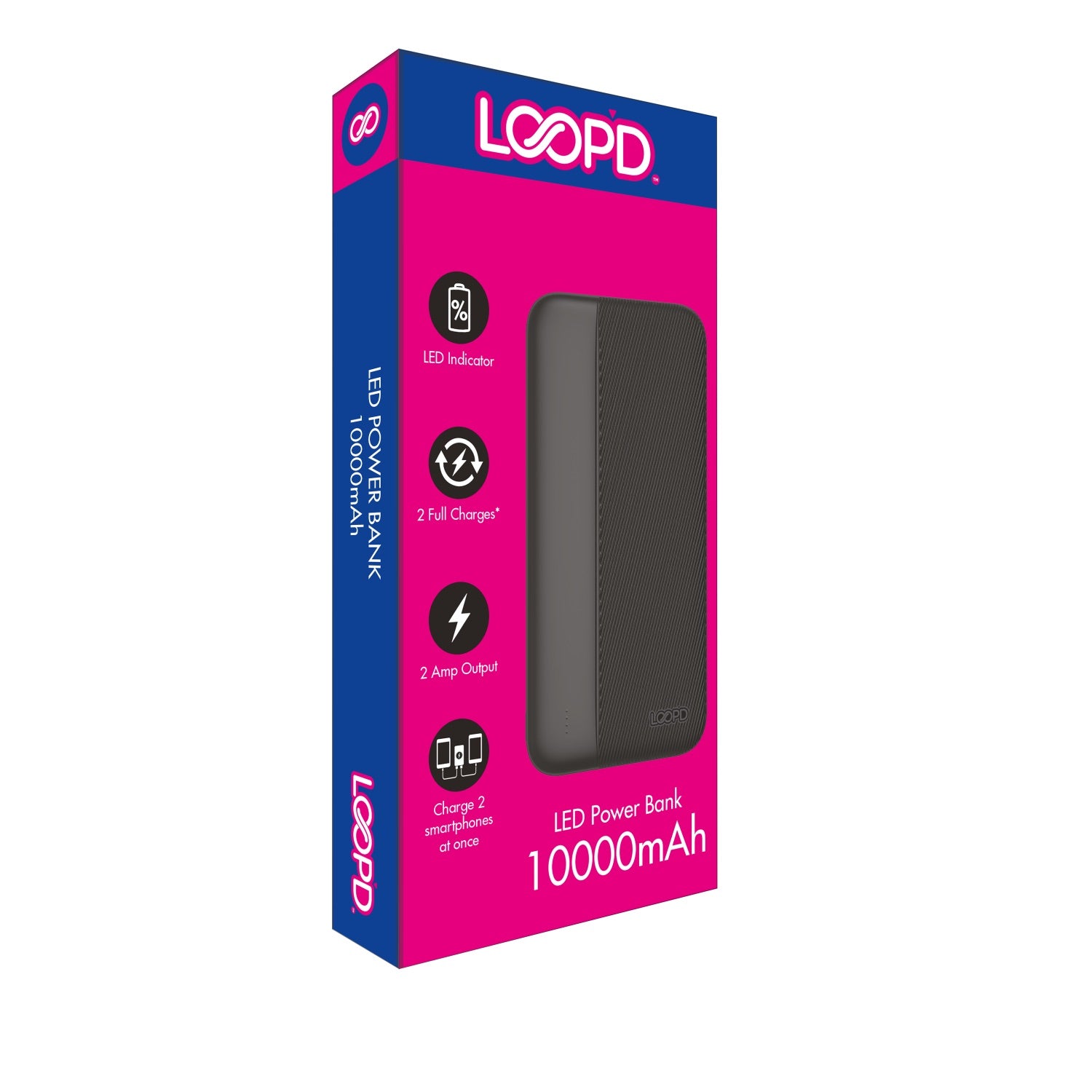 LOOPD 4LED Indicator Powerbank - 10000mAh