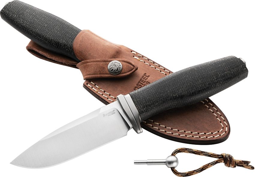 LionSTEEL Acha Black Burlap Micarta AH BLB