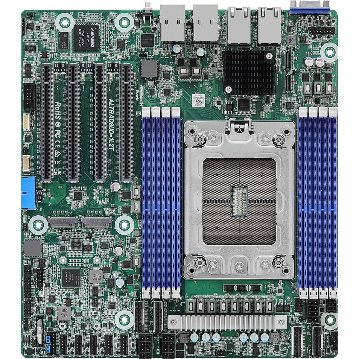 Asrock Rack Ampere Altra Bundle ALTRAD8UD-1L2T Deep Micro-ATX Single Socket (LGA 4926) with Ampere Altra Q64-22 64 cores & 2U passive cooler, Dual 10G Server Motherboard | SKU MB-ALTD8U2