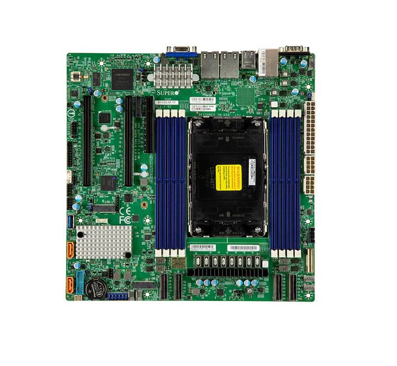 Supermicro Server Motherboard MBD-X13SEM-TF-B, 4th Gen Intel Xeon Scalable processors Single Socket LGA-4677, Up to 2TB 3DS ECC RDIMM, DDR5-4800MT/s (1DPC) in 8 DIMM slots mATX Motherboards | SKU MB-X13SETB