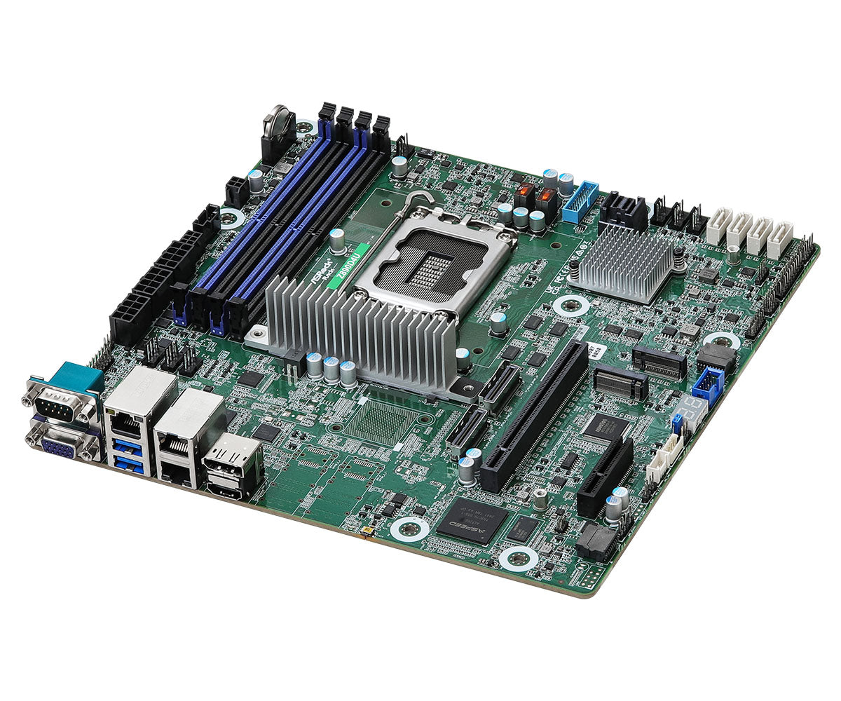 ASRock Rack Z890D4U Intel Core Ultra Desktop Processors (Series 2) Single Socket LGA 1851 Micro-ATX Server Motherboard | SKU MB-Z890D4U