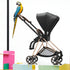 MIOS GEN 3 Chrome Frame with Nautical Blue Seat Pack + Jewels Of Nature Lux Carry Cot