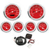 Autogauge Classic Red Face 6 Gauge Set (speedo/tacho/oil pressure/water temp/volte/Fuel)